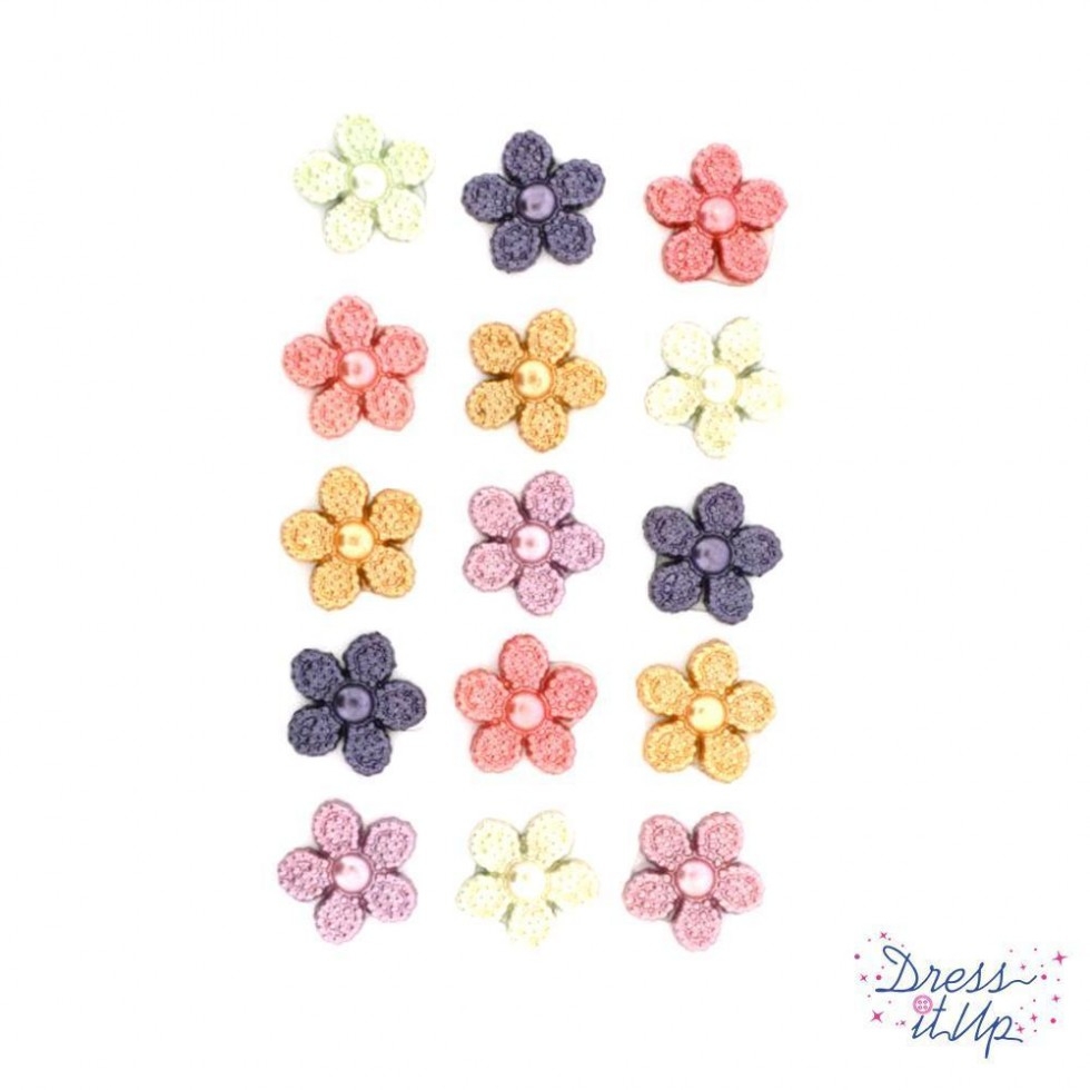 Dress It Up Pearl Flowers Buttons