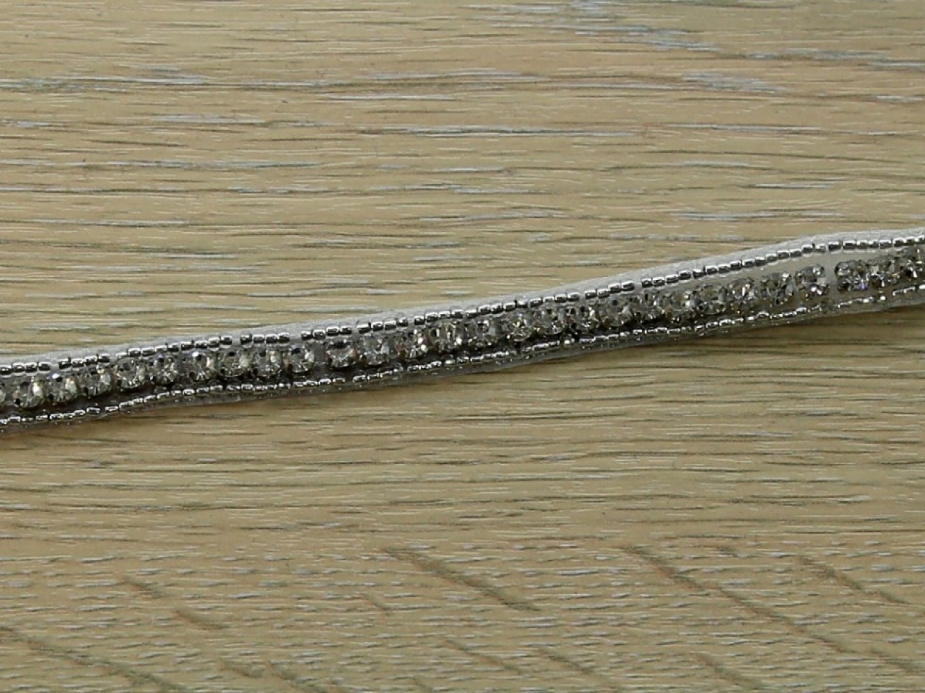 Crystal Diamante Lace Trim Silver