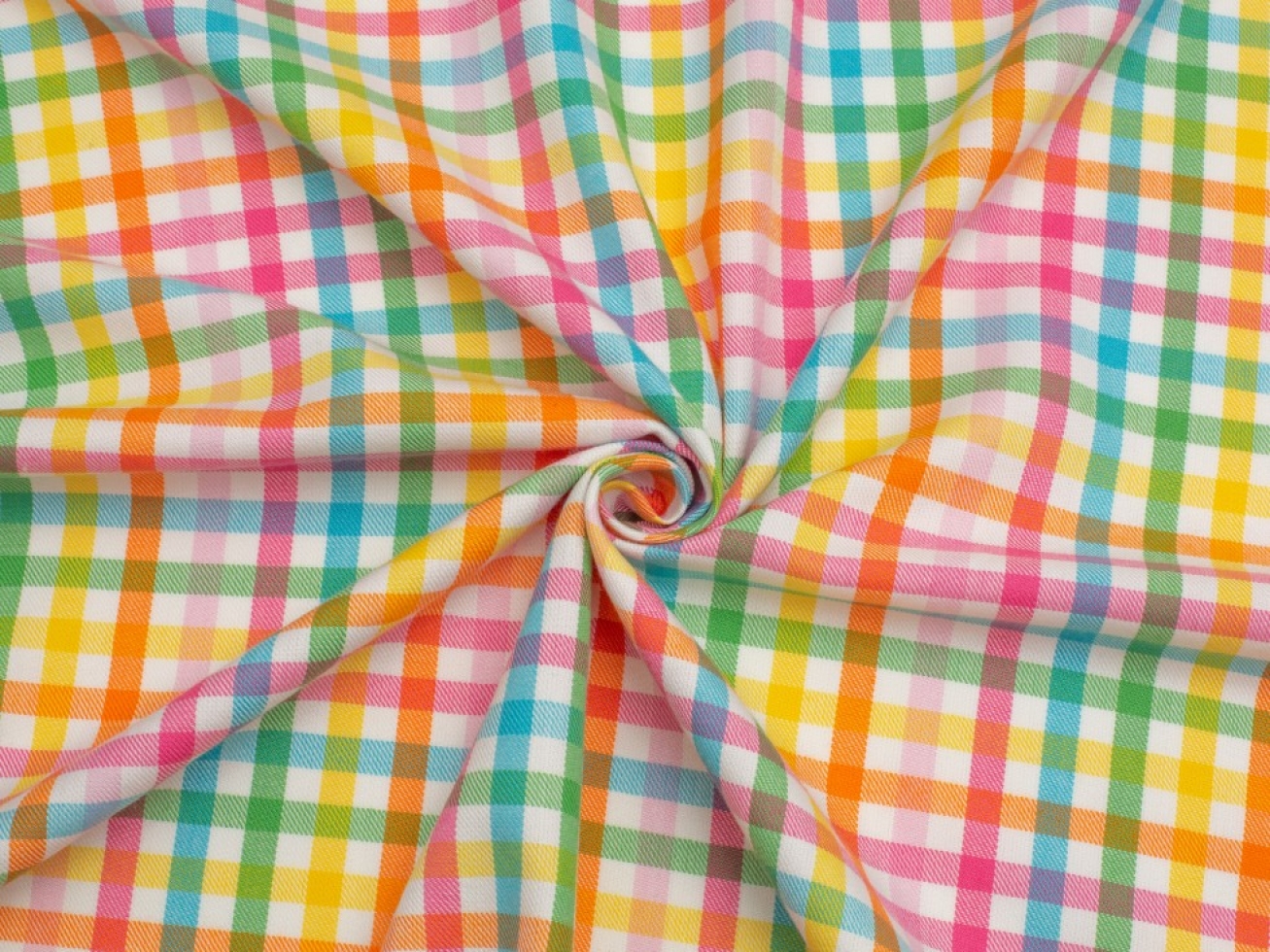 Minerva Core Range Polyester Viscose Suiting Fabric Bright Rainbow