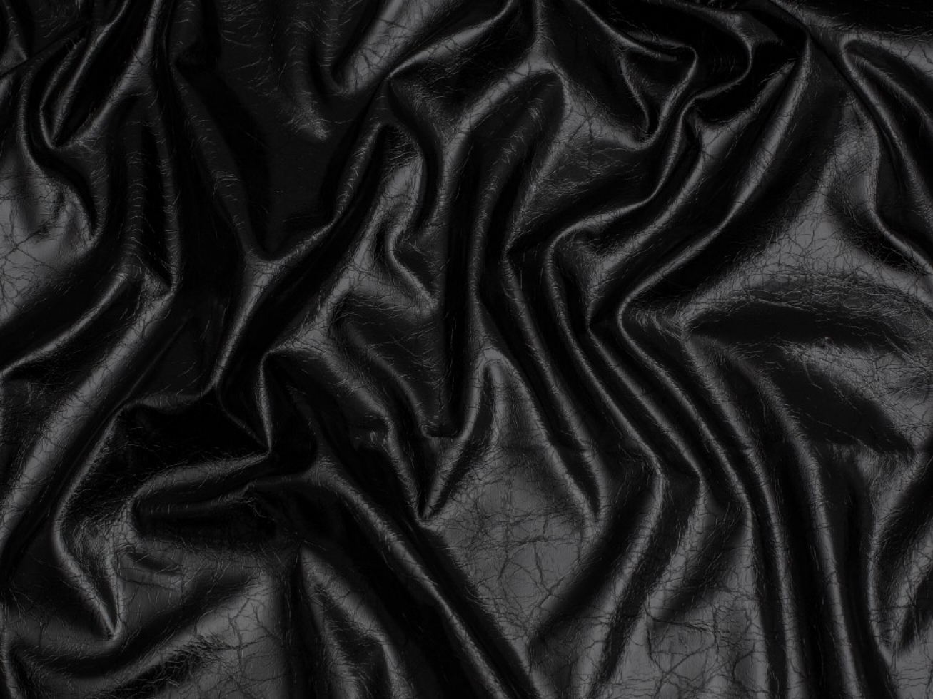 Minerva Core Range Distressed Patent Faux Leather Fabric Black