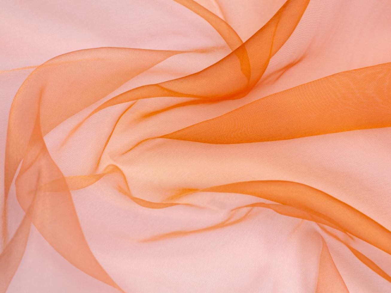 Minerva Core Range Sheer Organza Fabric Burnt Orange