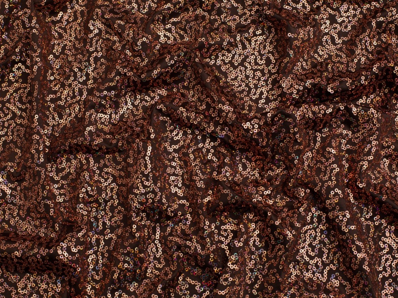 Minerva Core Range Sequin ITY Silky Stretch Knit Fabric Brown