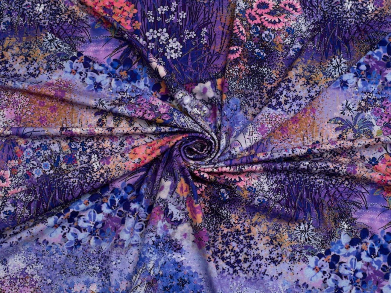 Minerva Exclusive Wildflower Fusion Viscose Jersey Stretch Knit Fabric