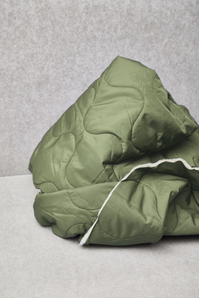 Mind The MAKER Wave Thelma Thermal Quilted Coating Fabric Olive