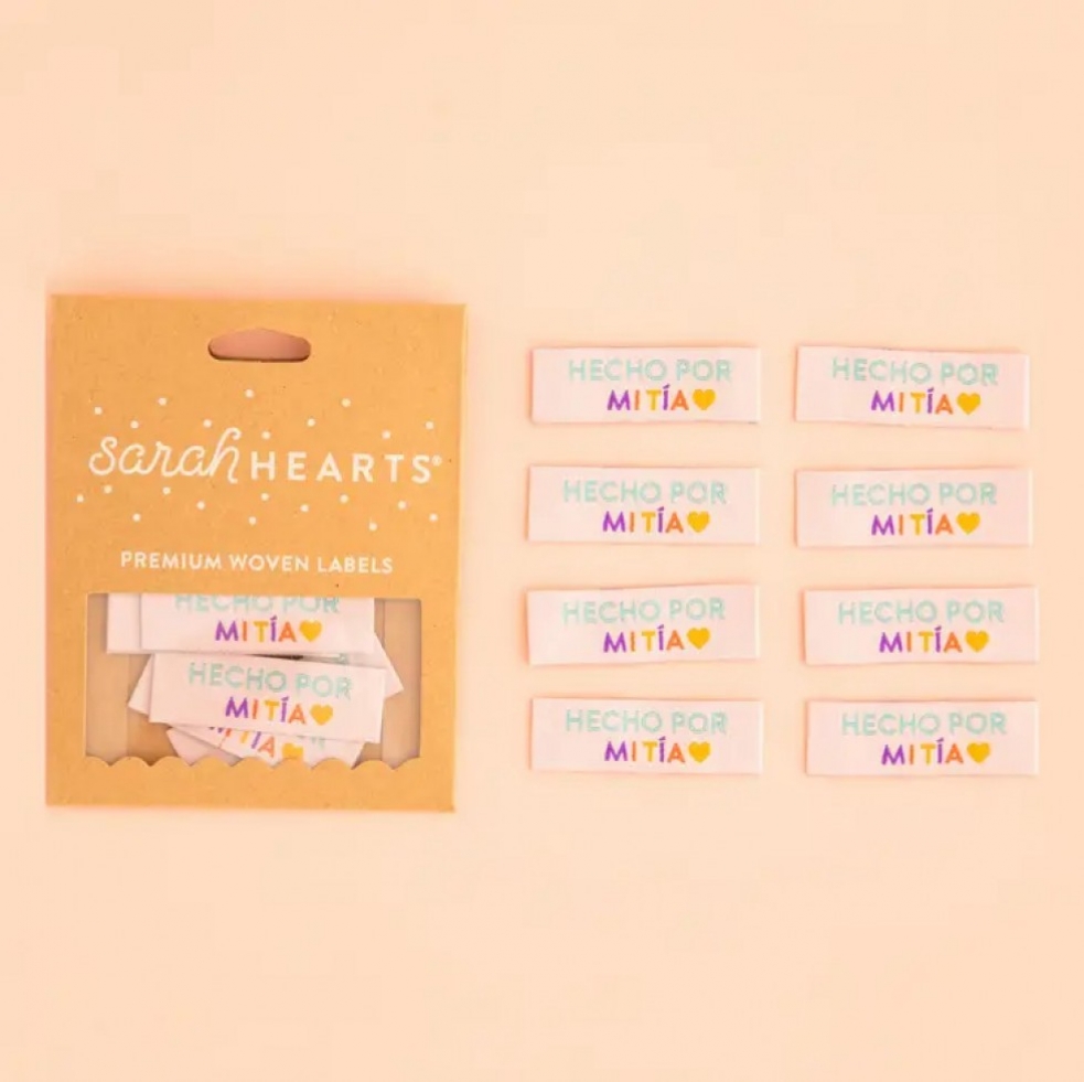 Sarah Hearts Hecho Por Mi Tia Woven Labels