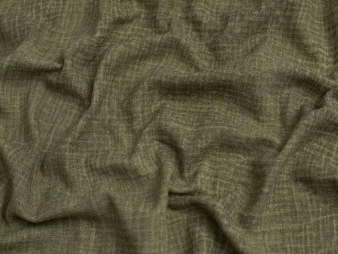 Minerva Core Range Tie Dye Cotton Double Gauze Fabric Fern Green