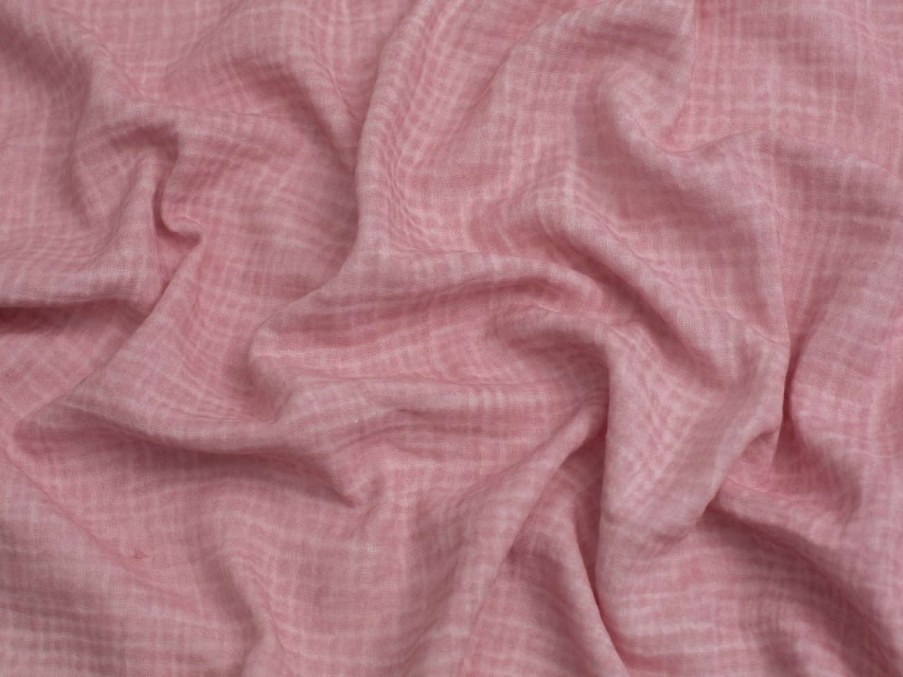 Minerva Core Range Tie Dye Cotton Double Gauze Fabric Soft Dusky Rose