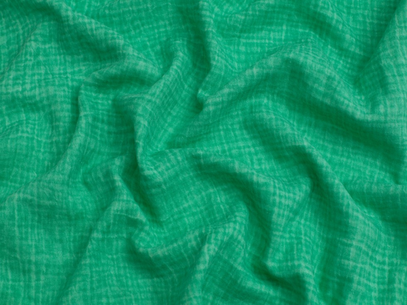 Minerva Core Range Tie Dye Cotton Double Gauze Fabric Bright Jade
