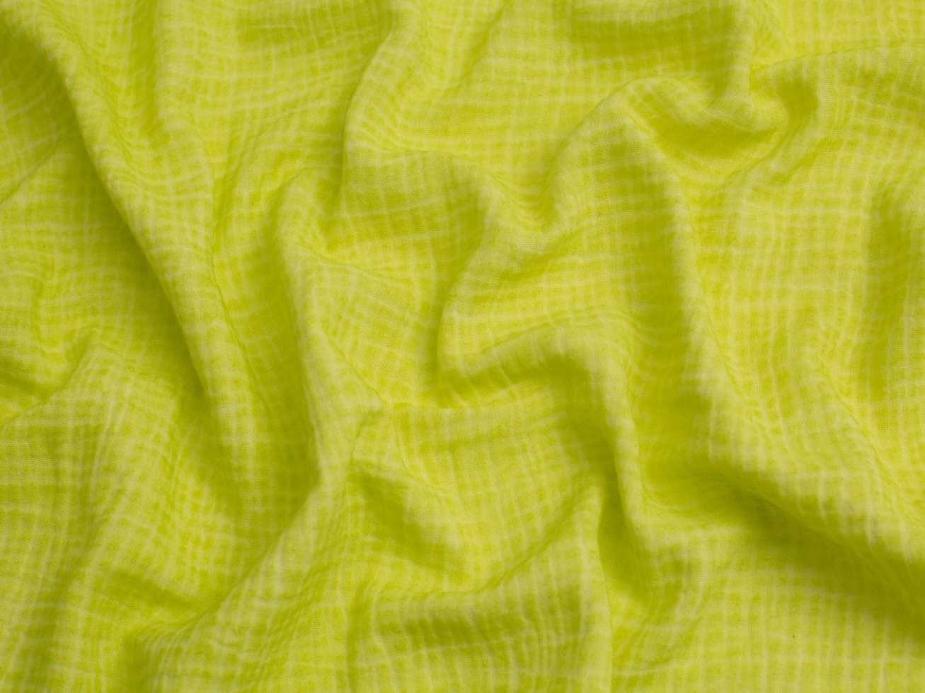 Minerva Core Range Tie Dye Cotton Double Gauze Fabric Citrus Green