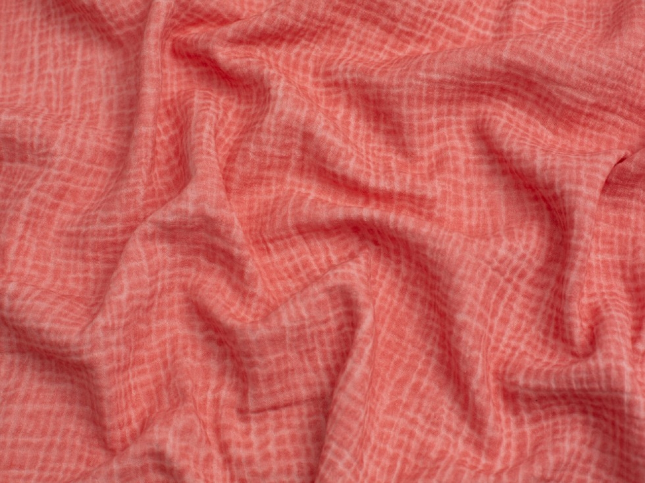 Minerva Core Range Tie Dye Cotton Double Gauze Fabric Coral