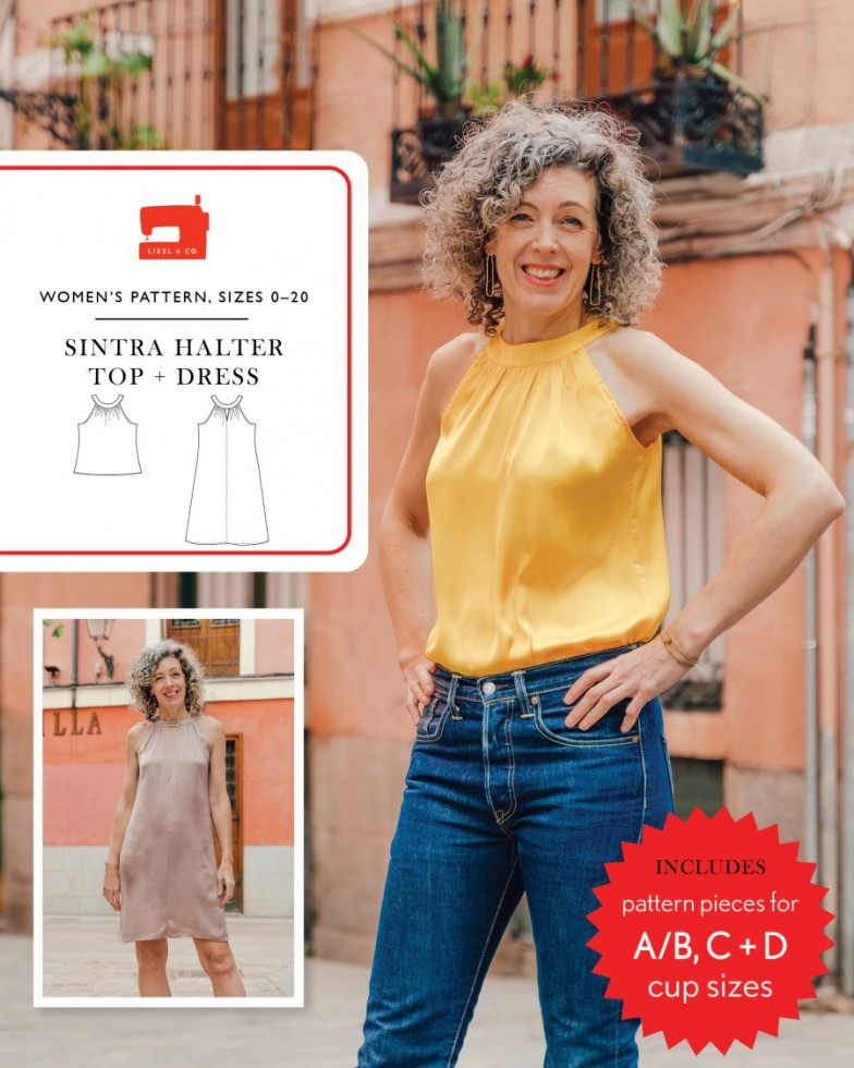Liesl + Co Paper Sewing Pattern Sintra Halter Top & Dress