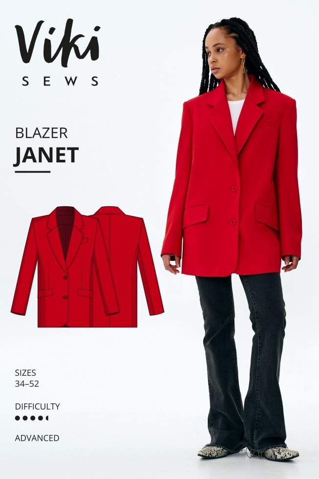 Vikisews Paper Sewing Pattern Janet Blazer