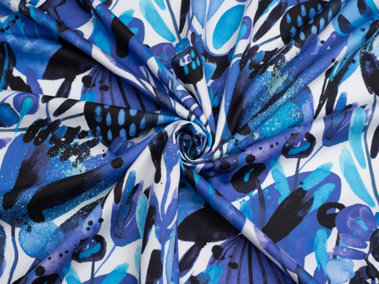 Minerva Exclusive Inky Grove Cotton Sateen Fabric