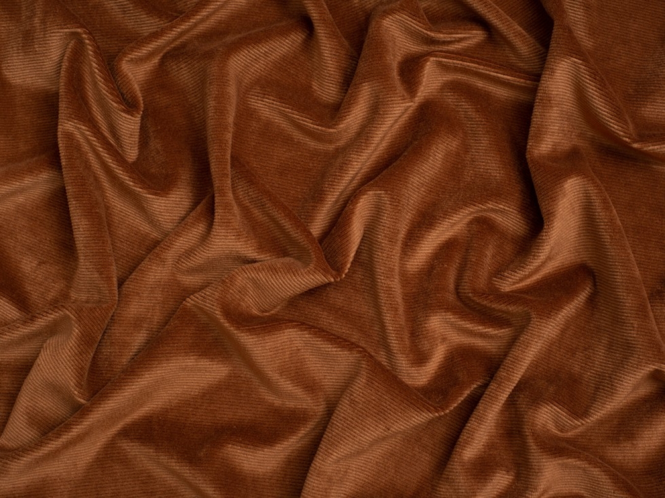 Minerva Core Range Velour Rib Stretch Knit Cord Fabric Spice