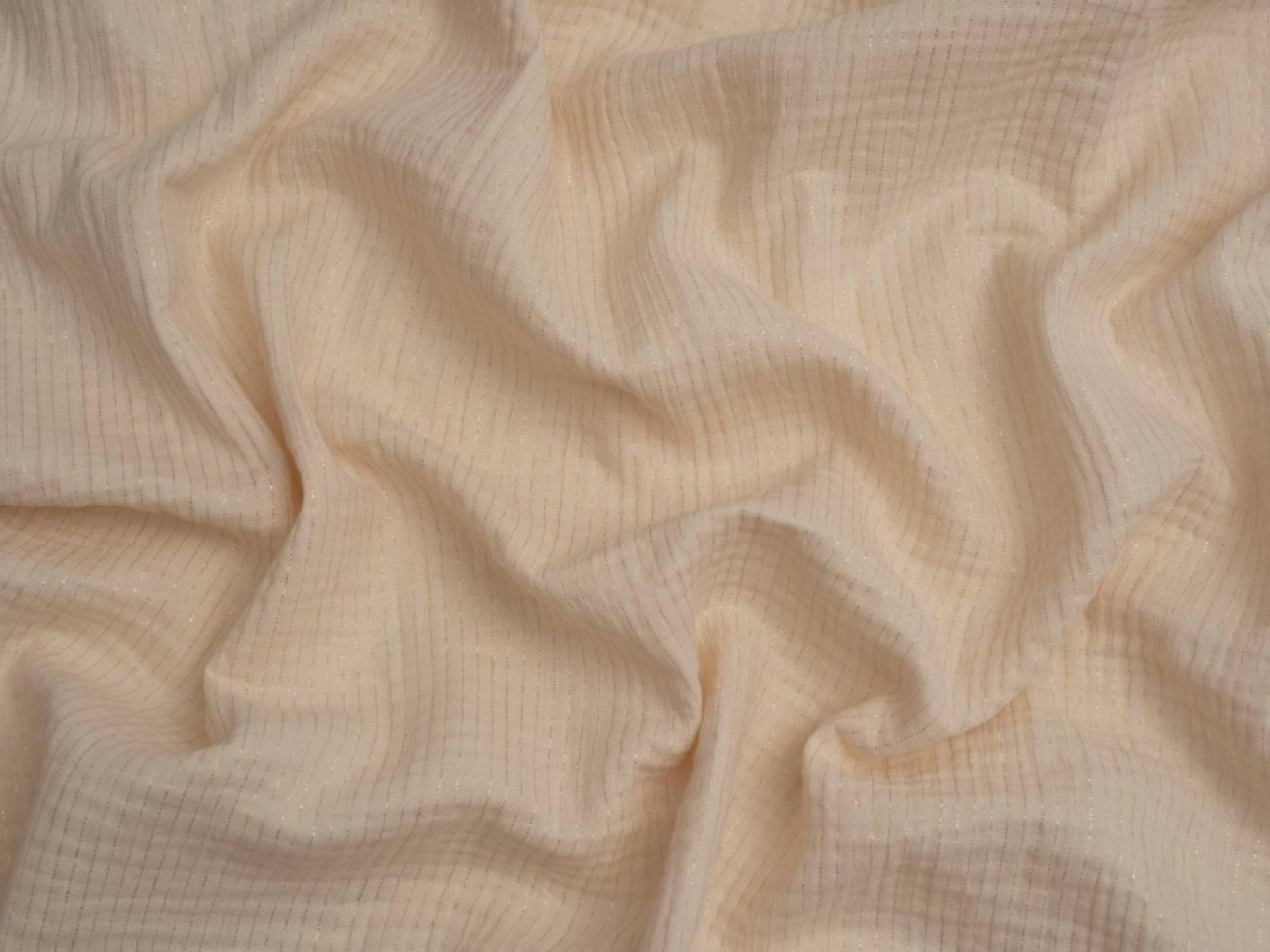 Foil Cotton Double Gauze Fabric Natural Cream