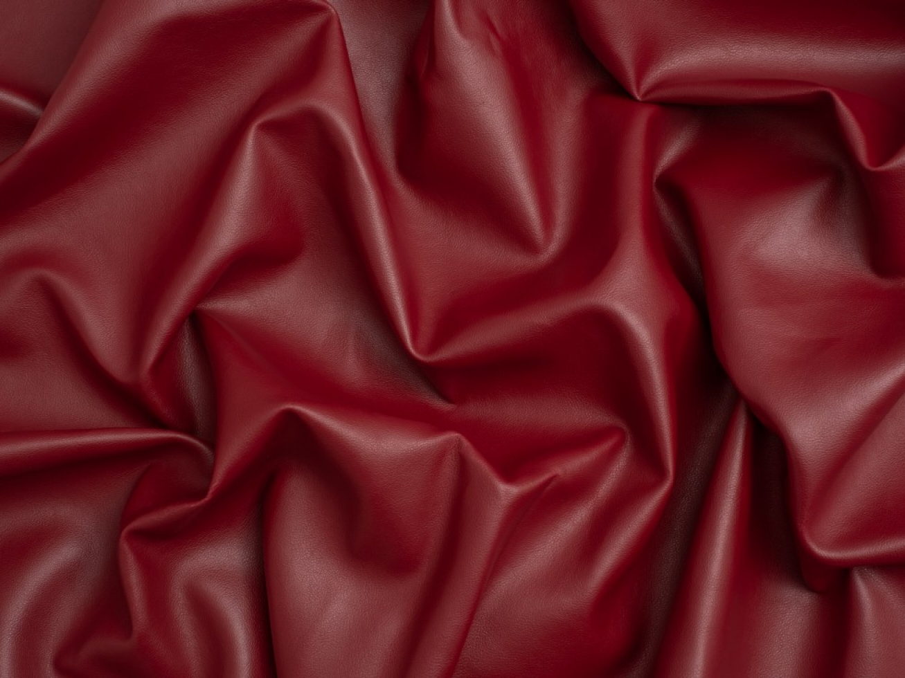Minerva Core Range Heavy Faux Leather Fabric Deep Red