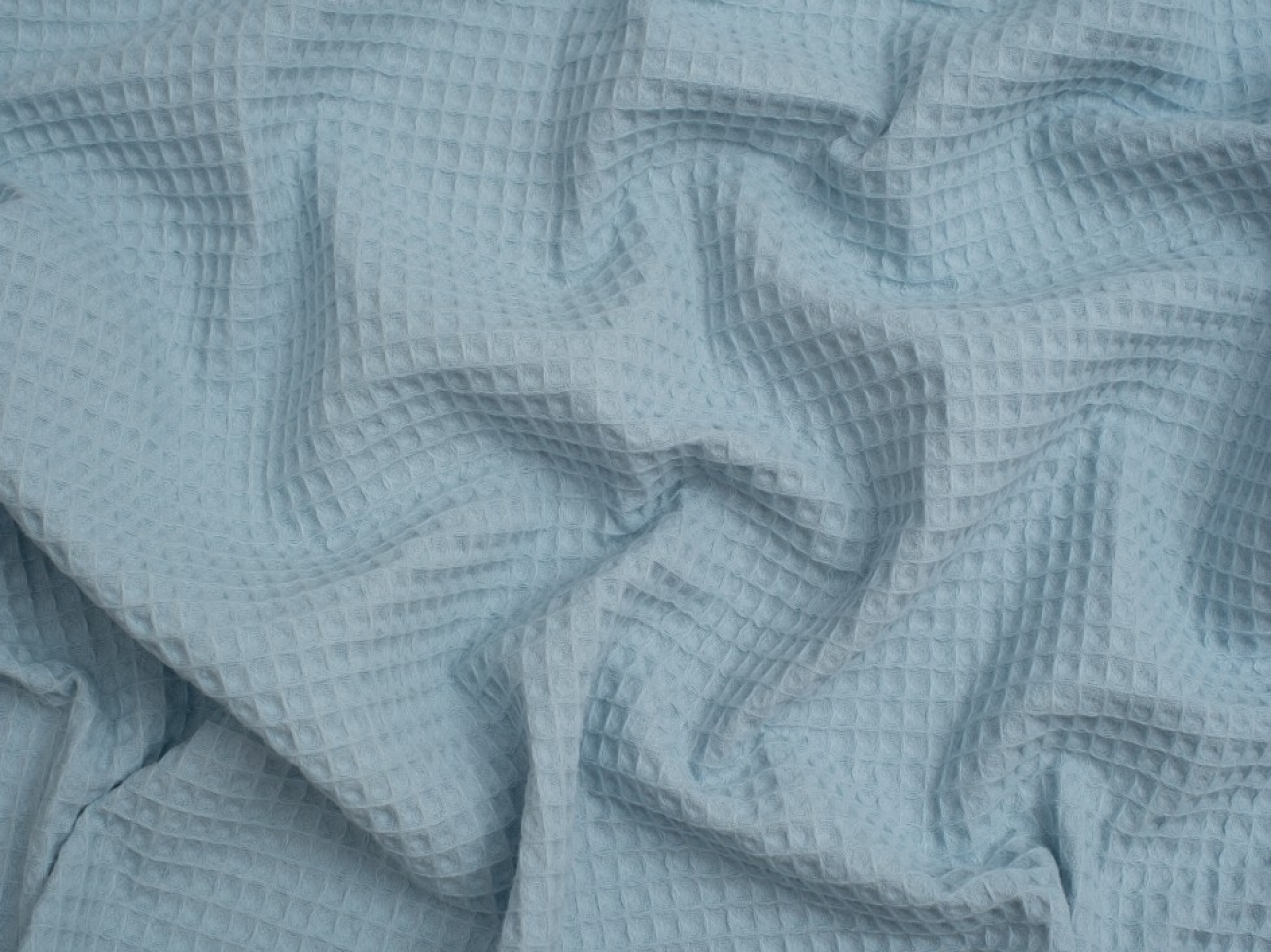 Minerva Core Range Medium Cotton Waffle Fabric Dusky Blue
