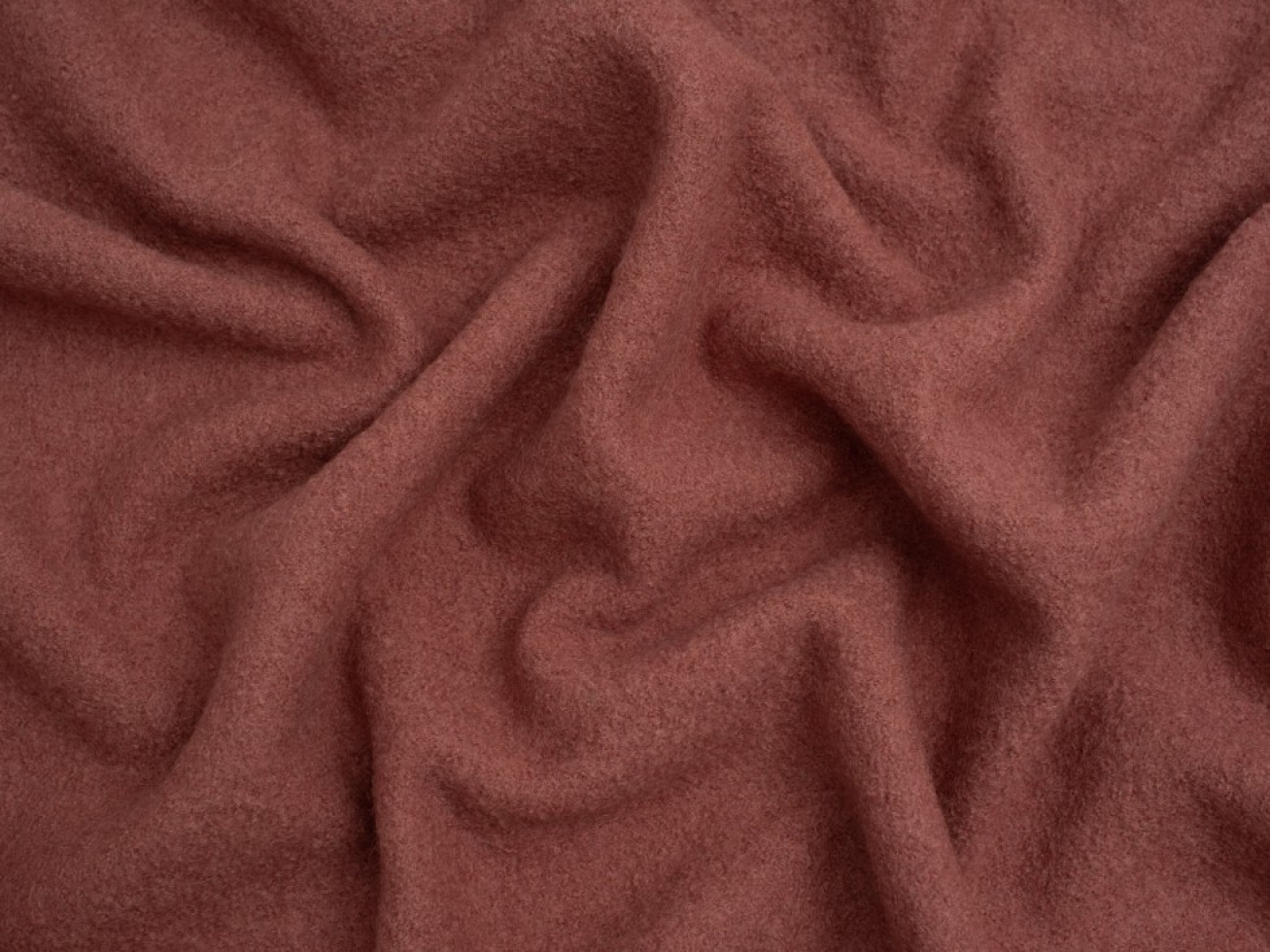 Minerva Core Range 100% Pure Boiled Wool Coating Fabric Dark Blush Rose