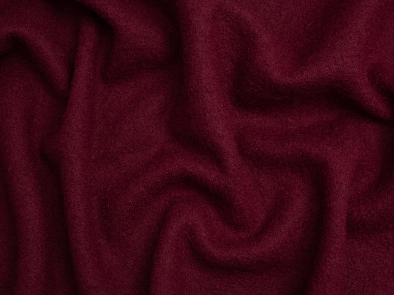 Minerva Core Range 100% Pure Boiled Wool Coating Fabric Burgundy
