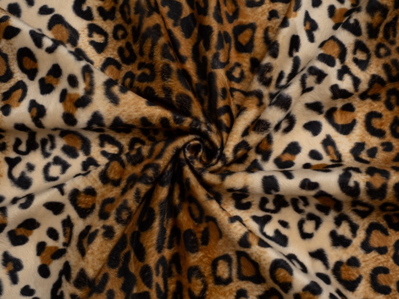 Minerva Core Range Velboa Faux Fur Fabric Brown Cheetah