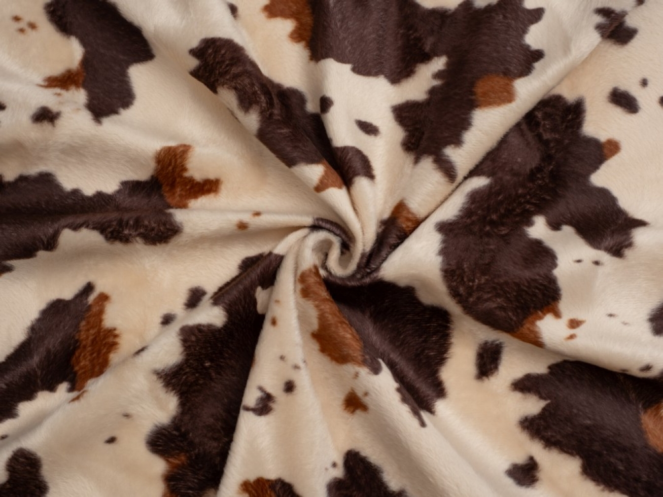 Minerva Core Range Velboa Faux Fur Fabric Cow Skin
