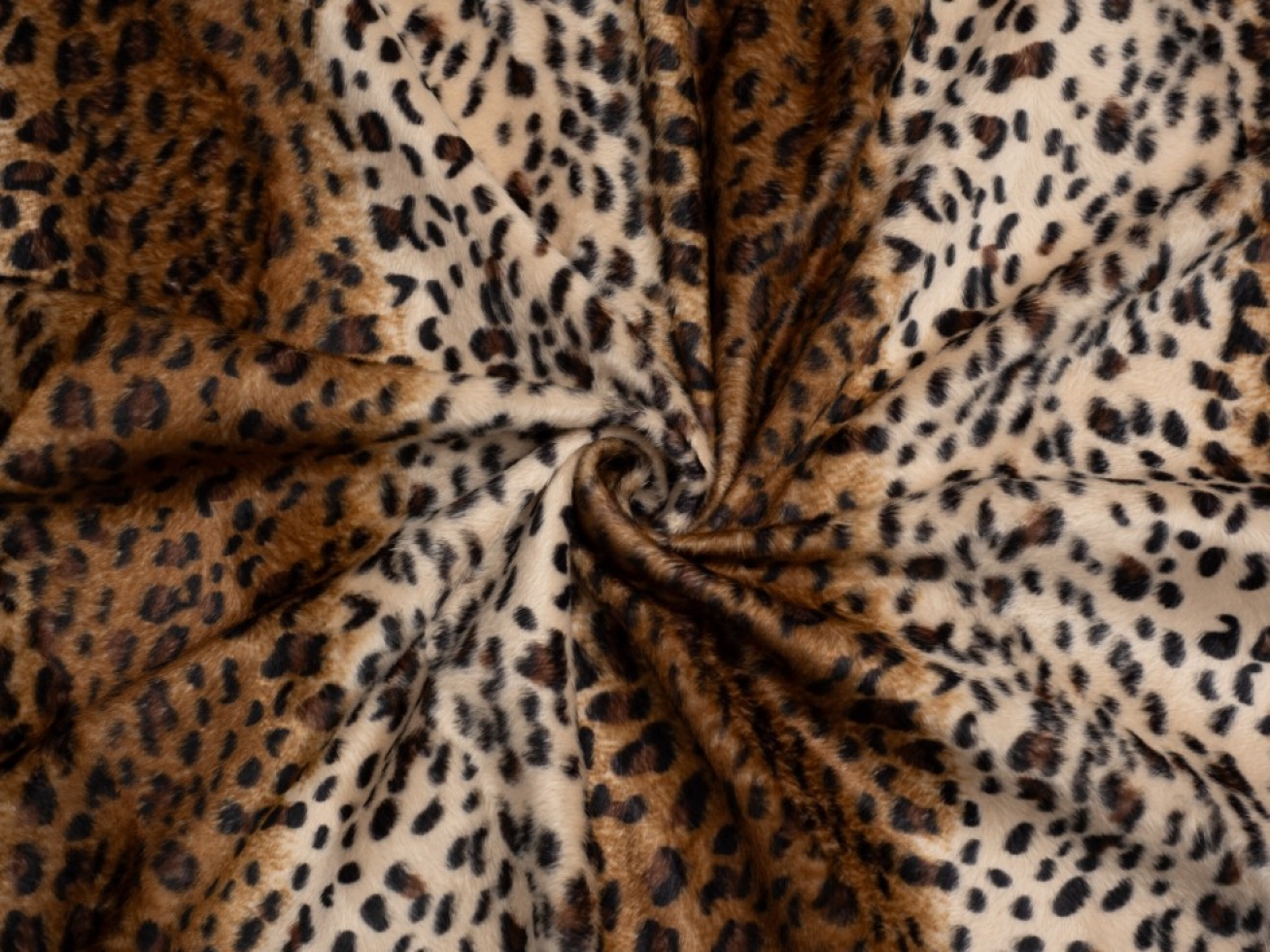 Minerva Core Range Velboa Faux Fur Fabric Dark Brown Panther