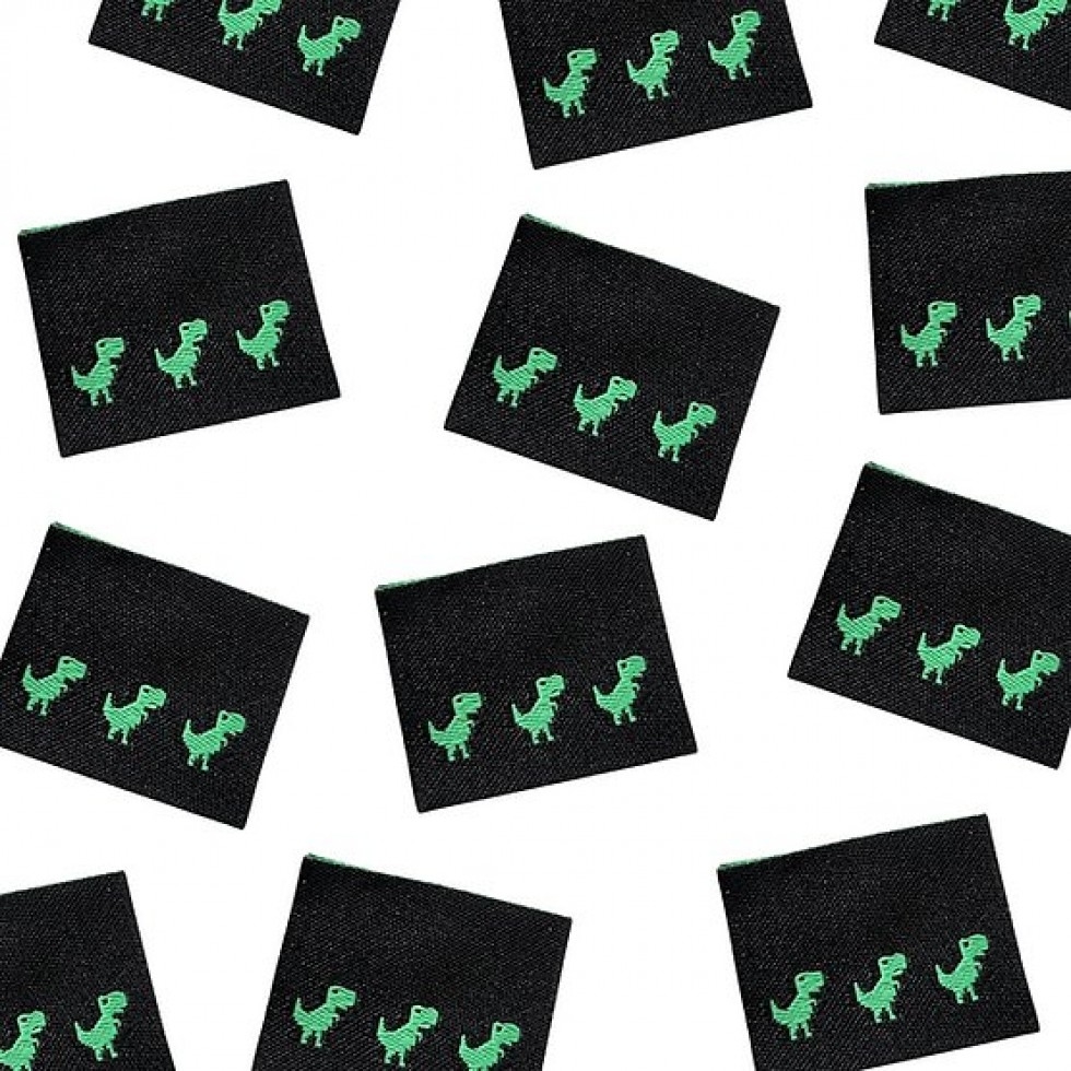 Sew Anonymous Pixel Dino Sew Woven Labels