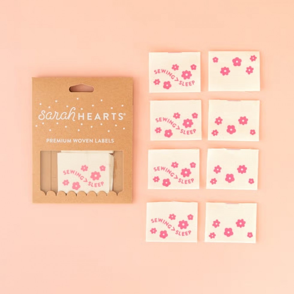 Sarah Hearts Sewing Sleep Organic Cotton Woven Labels