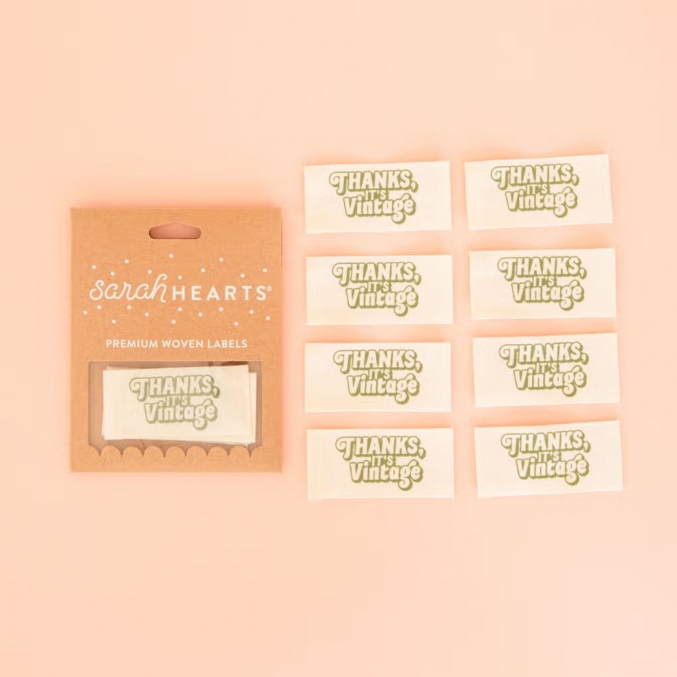 Sarah Hearts Thanks Its Vintage Organic Cotton Woven Labels