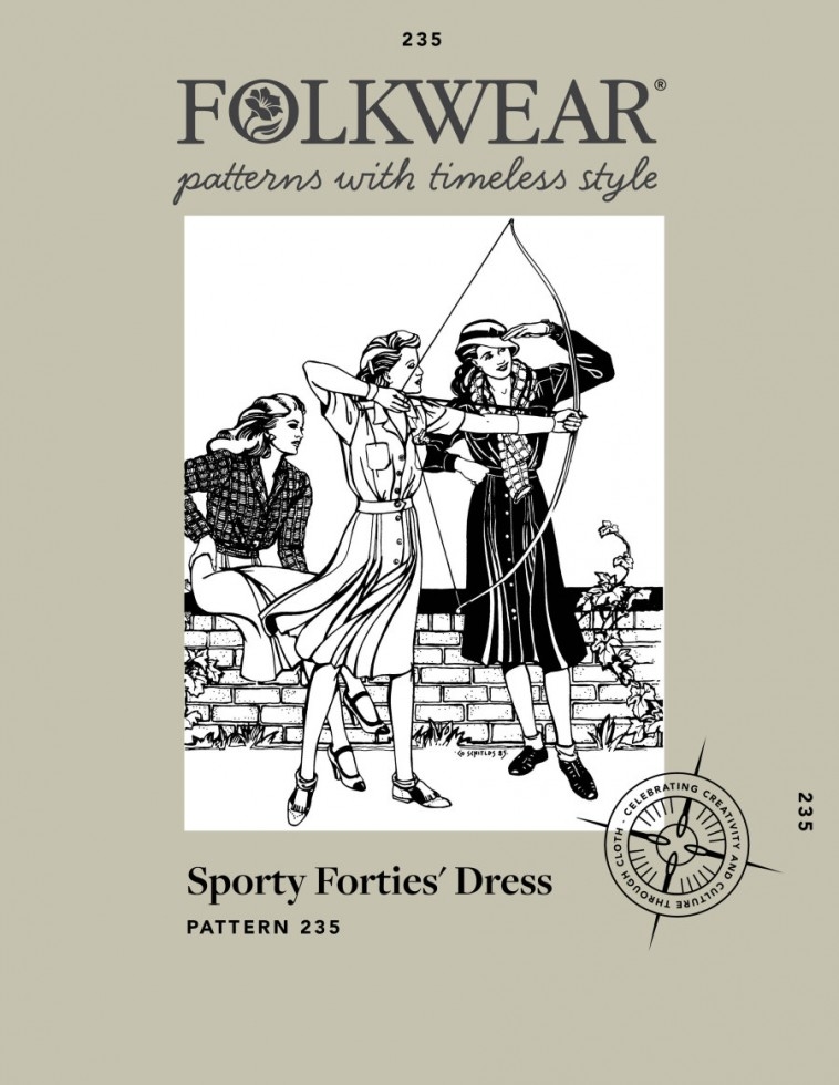 Folkwear Patterns Paper Sewing Pattern Sporty Forties Dress