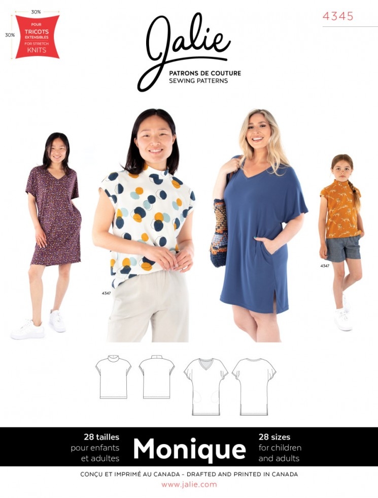Jalie Paper Sewing Pattern 4345 Monique Dress & Top