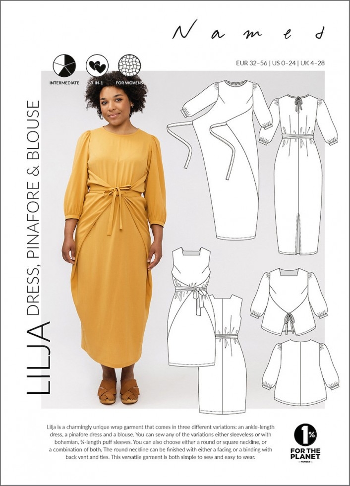 Named Clothing Paper Sewing Pattern Lilja Dress Pinafore & Blouse