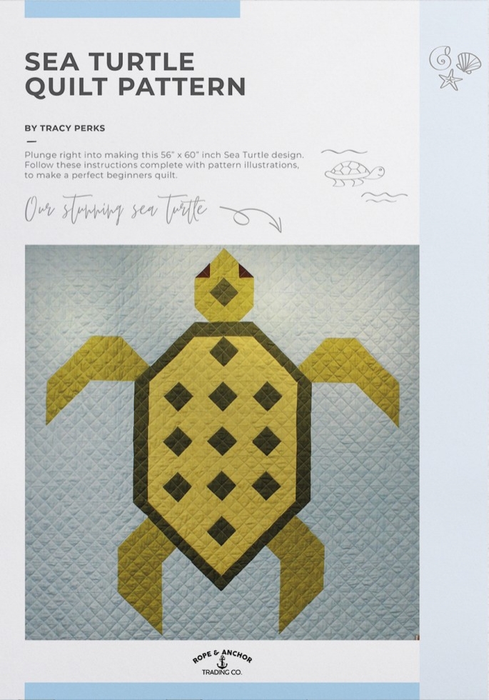 Rope and Anchor Trading Quilting Pattern Sea Turtle