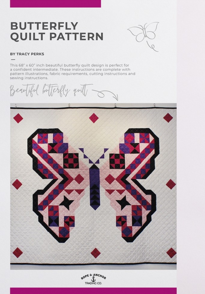 Rope and Anchor Trading Quilting Pattern Butterfly