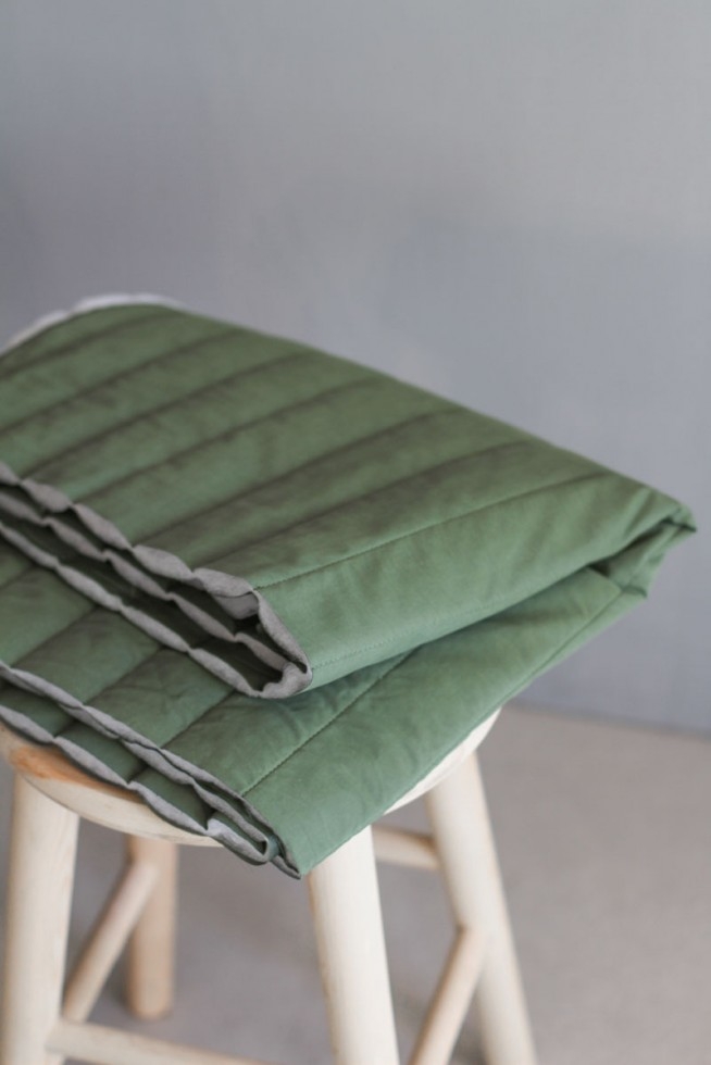 Mind The MAKER Jordan Quilt Strip Shell Quilted Coating Fabric Khaki
