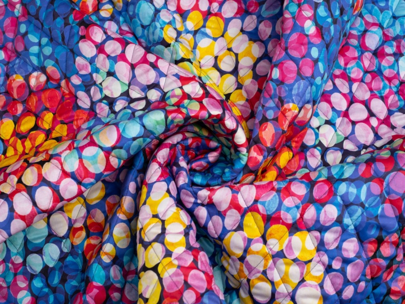 Minerva Exclusive Bubble Lights Pre Quilted Reversible Coating Fabric