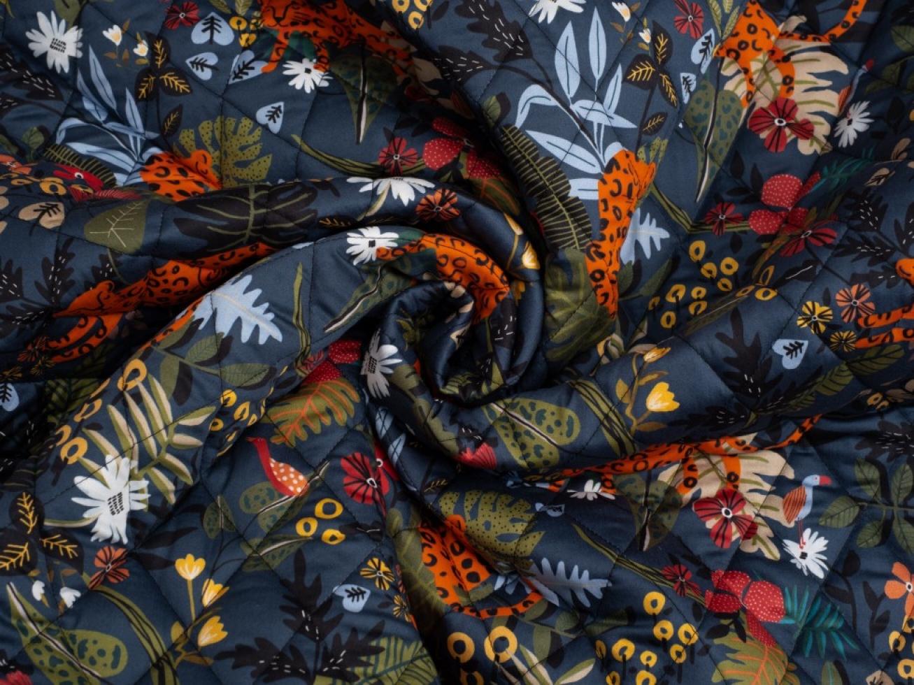 Minerva Exclusive Jungle Dreamer Pre Quilted Reversible Coating Fabric