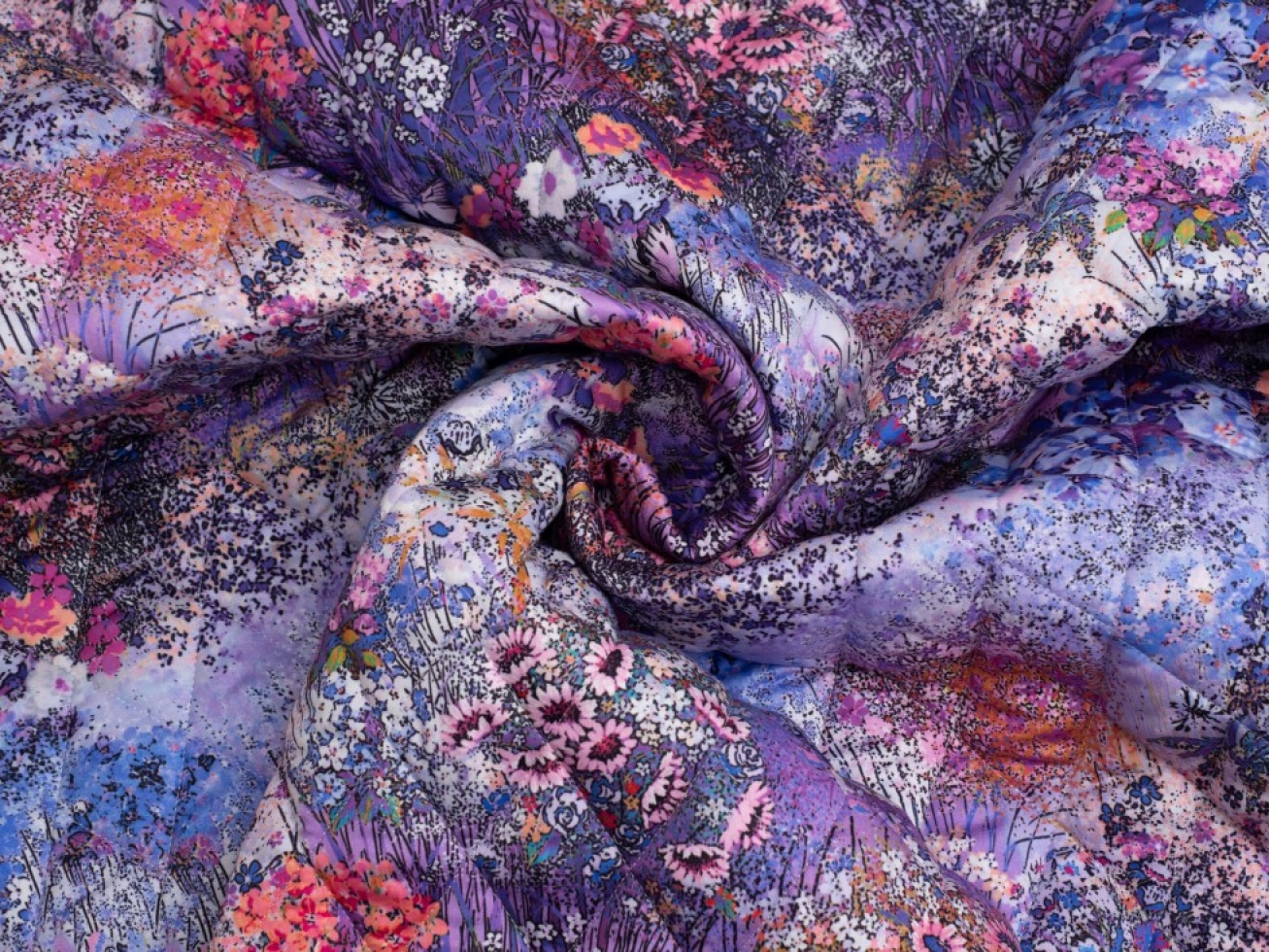 Minerva Exclusive Wildflower Fusion Pre Quilted Reversible Coating Fabric
