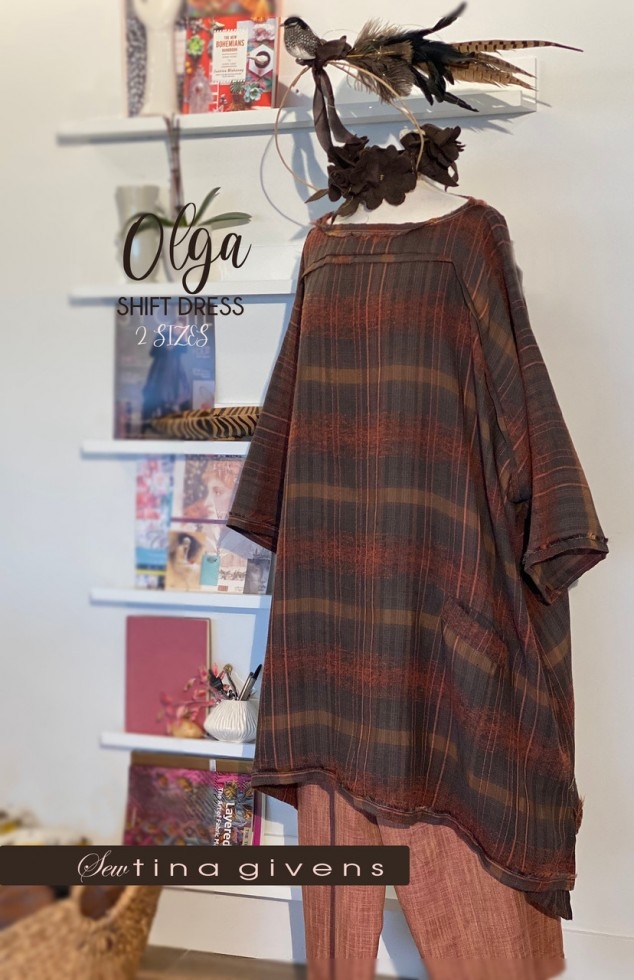 Sew Tina Givens Paper Sewing Pattern Olga Shift Dress