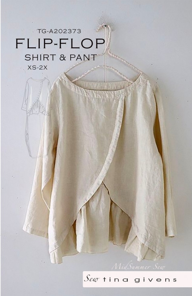 Sew Tina Givens Paper Sewing Pattern Flip Flop Shirt & Pants