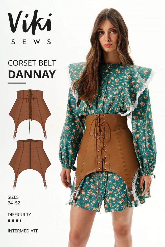 Vikisews Paper Sewing Pattern Dannay Corset Belt
