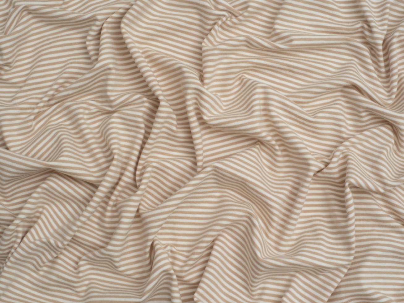 Minerva Core Range Baby Soft Yarn Dyed Cotton Jersey Stretch Knit Fabric Cream