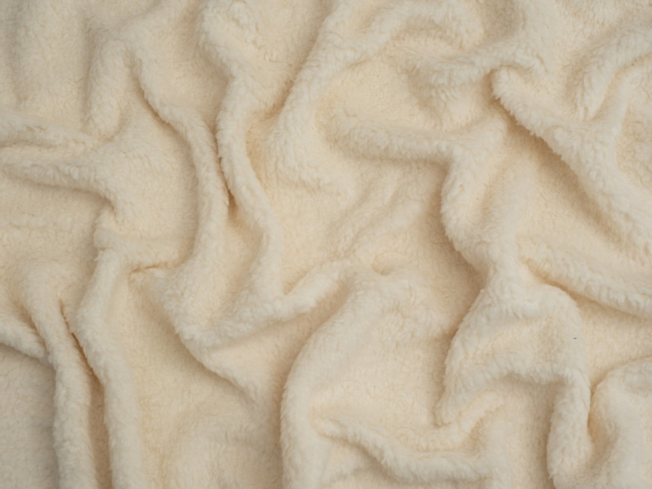 Minerva Core Range Baby Soft Sherpa Fleece Fur Fabric Ecru