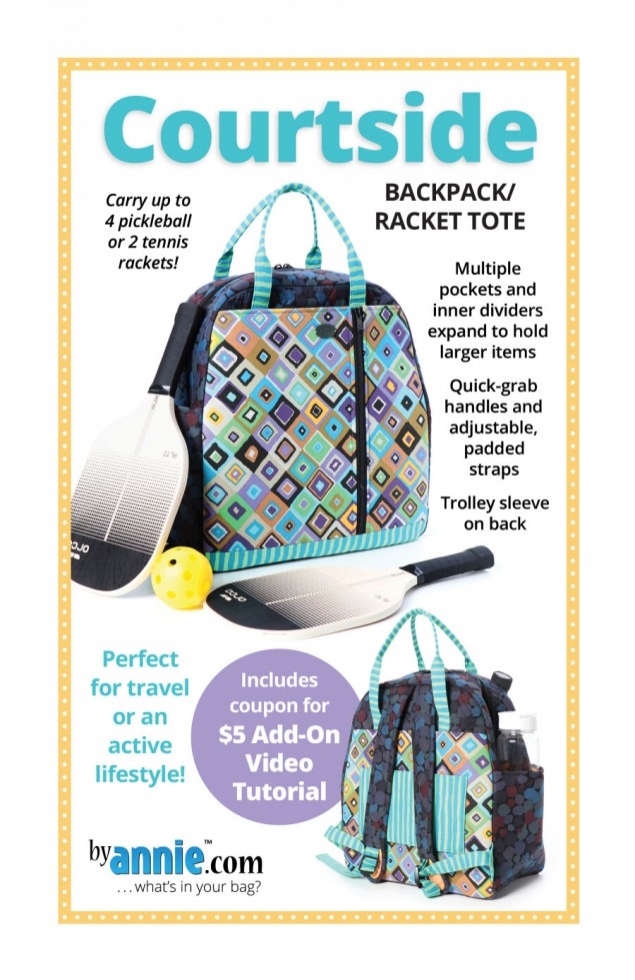 By Annie Paper Sewing Pattern Courtside Backpack & Racket Tote