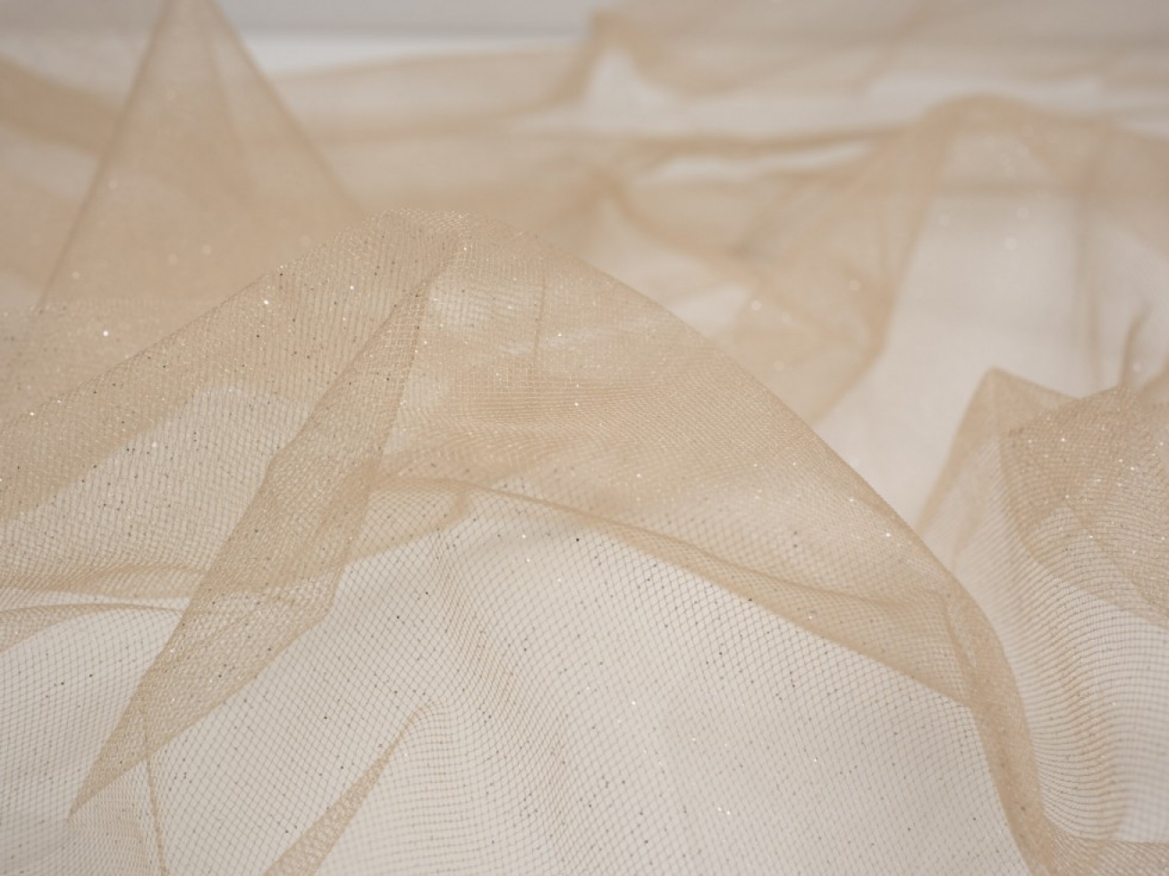Minerva Core Range Stardust Glitter Tulle Fabric Gold