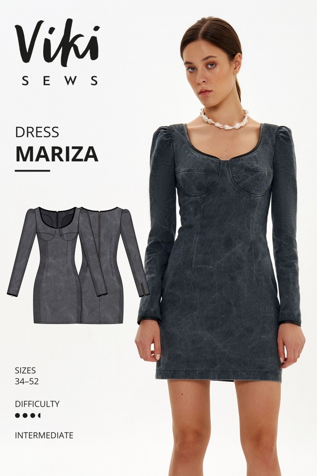 Vikisews Paper Sewing Pattern Mariza Dress