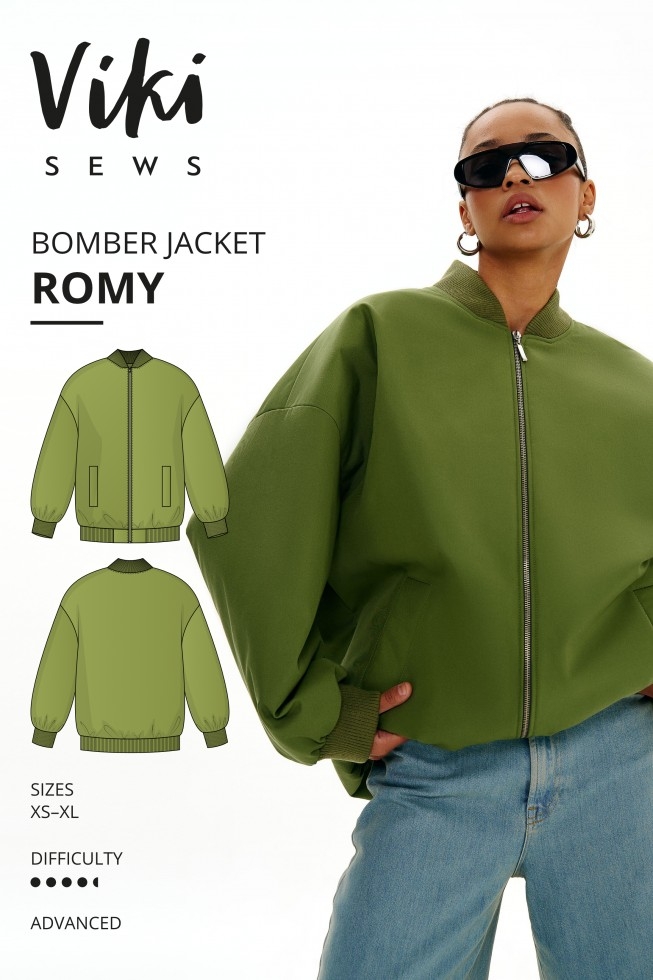 Vikisews Paper Sewing Pattern Romy Bomber Jacket