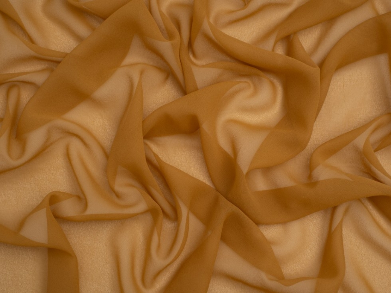 Minerva Core Range Light Sheer Chiffon Fabric Old Gold