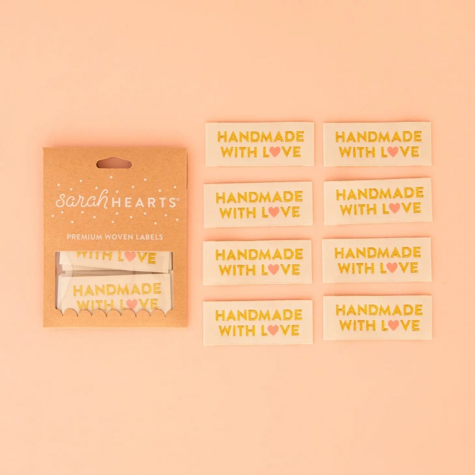 Sarah Hearts Handmade With Love Woven Labels