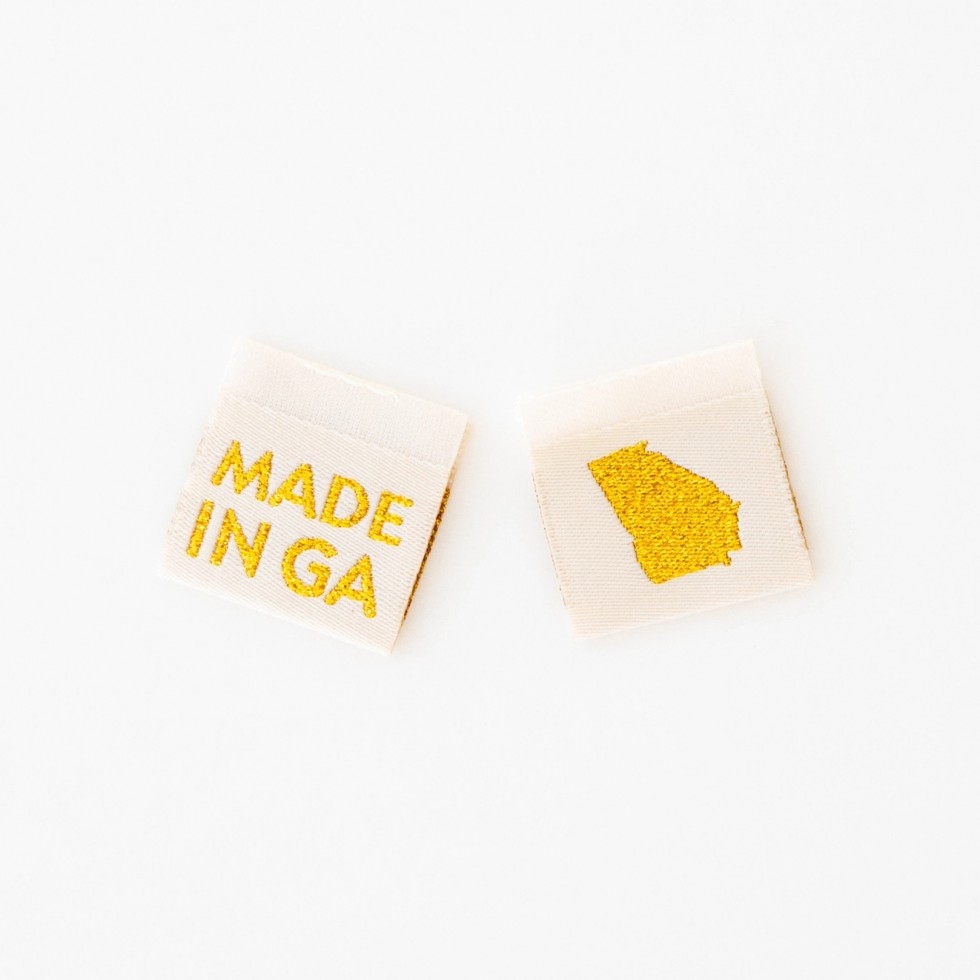 Sarah Hearts Made In My State Gold Woven Labels Georgia